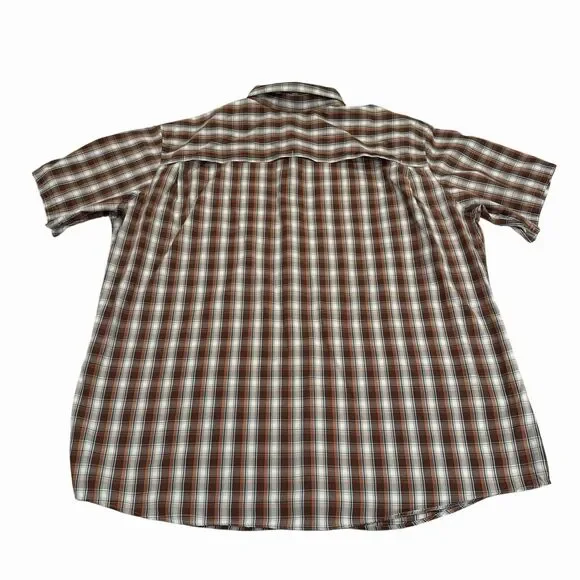 Eddie Bauer Button Up Shirt Mens Short Sleeve 2XL Lightweight Plaid Outdoor - Picture 4 of 9